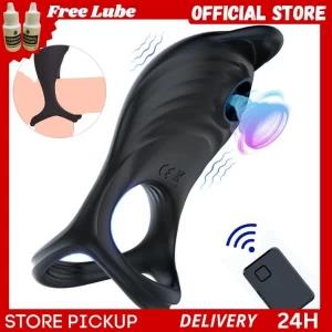 Licking Clitoris with Penis Ring Vibrator couple Sex toy