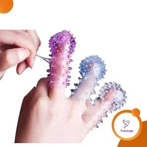 Silicone Blue Finger Sleeve Ring Sex Toys