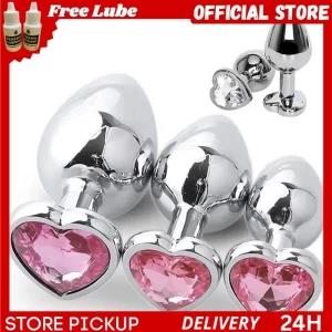 three Size Anal butt Plug Heart shape set sex toy