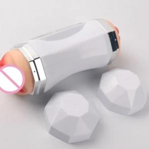 2 in 1 Double cup Vibrate Masturbation sex toy