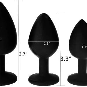 Silicon butt plug 3pcs set sex toy