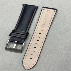 Black Smart Watch 22mm Quick Release Lather Blue / Black /