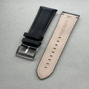 Black Smart Watch 24mm Quick Release Lather Blue / Black /