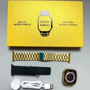 Gold Smart watch Ultra 9 Max With Wireless Charging