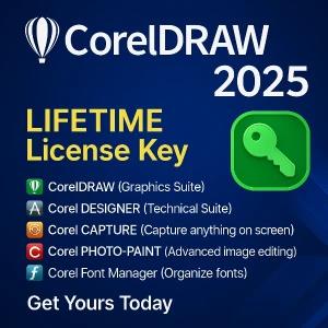 CorelDRAW 2025 Genuine LIFETIME License 1PC