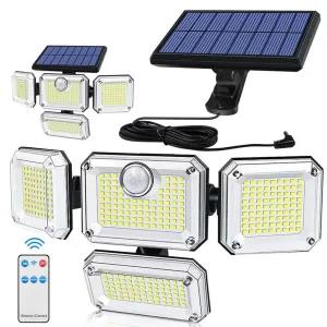 Black LED Solar Outdoor Motion Sensor Light 333 Security Flo