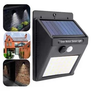 Black Solar Motion Sensor Outdoor LED Light With 20 LEDs