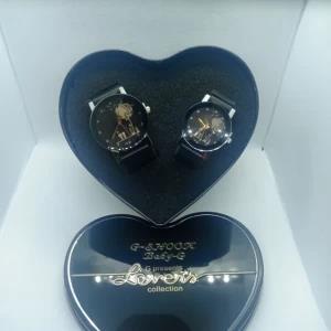 Lovely Couple Plastic Band Couple Watches With Heart Box