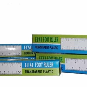 Transparent Plastic Foot Ruler - 6 Inch