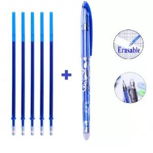 Blue Erasable Pen Set 0.5 mm Washable Handle Magic Erasable
