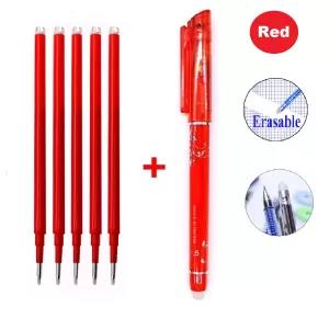 Red Erasable Pen Set 0.5 mm Washable Handle Magic Erasable G