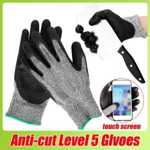 Gray and Blue Color 2 Pcs Anti-cut Work Gloves Safety Fire R