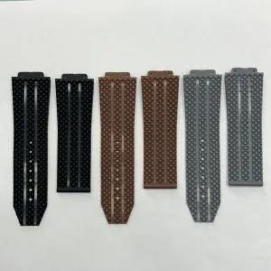 Grey Black/ Brown/ Grey Rubber Strap