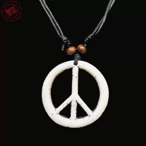 Generic Men Vintage White Round Pendant Necklace