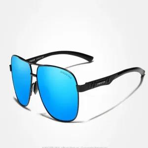 Kingseven Black Blue Polarized UV400 Mirror Aluminum Sunglasses