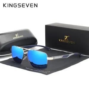 Grey Blue KINGSEVEN Brand Mens Square Blue Color Sunglasses