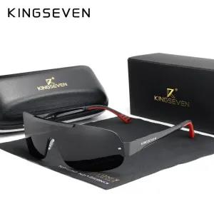 Red Grey KINGSEVEN Design New Aluminum Men Sunglasses HD Pol