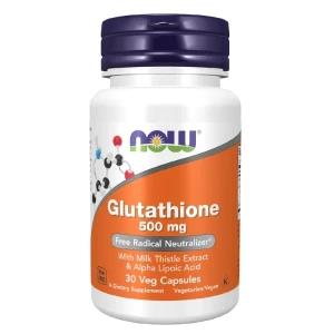 NOW Supplements Glutathione 500mg 30 Veg Capsules Health