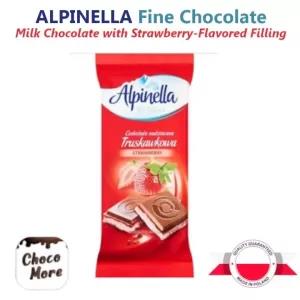 Alpinella Fine Milk Chocolate With Strawberry Flavoured Fill