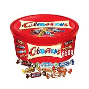 Celebrations Chocolate Box contains assortment of milk choco
