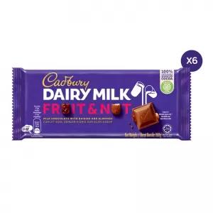 Dairy Milk Fruit & Nut Cadbury 160g X6PCS