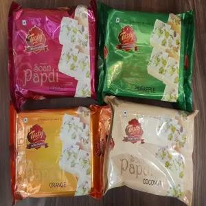 Soan Papdi Cardamom,Pineapple,Orange,Coconut 200g x 4Pcs Com
