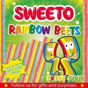 Sweeto RAINBOW BELTS with Fruit Juice Gummy Bear Candy 80g f