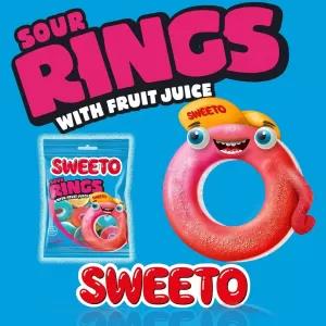 Sweeto SOUR RINGS Fruit Juice Gummy Candy 80g