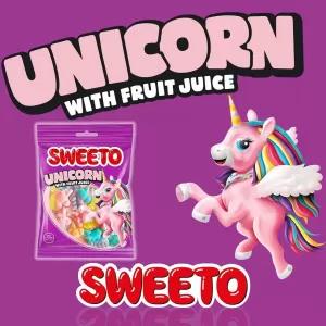 Sweeto UNICORN with Fruit Juice Gummy Bear Candy 80g for Chi