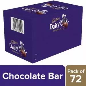 Cadbury Dairy Milk Chocolate Bar 6.6g (Pack of 72) 475.2 gm