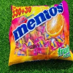 Mentos Fruit Flavor Chew Dragees Toffees 972g Pack (360pcs)