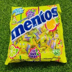 Mentos Sour Mix Flavor Chew Dragees Toffees 891g Pack (330Pcs)