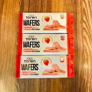 Premium Wafers Strawberry Cream 55g Toren x3Pcs