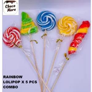 Rainbow Lolipop Colorful sweet Candy x 5pcs