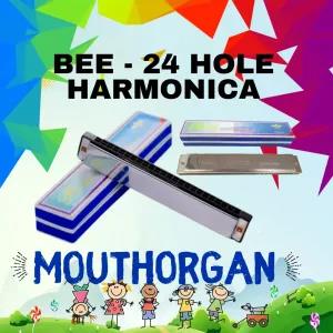 Silver BEE Harmonica Mouth Organ 24 Holes with 48 Tones Nick