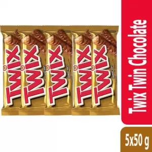 Twix Single Chocolate Twin Bar 50g x5Pcs