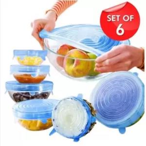 6 pieces Silicon lid Super stretch Reusable Waterproof