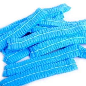 Generic Disposable Hair Cap Stretchable Blue Bouffant