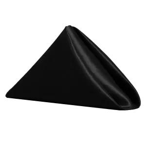 Black 50cmx50cm Square Table Napkins Soft Handkerchief Roman