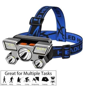 5 LED Rechargeable Headlamp Light With Red VIP Light