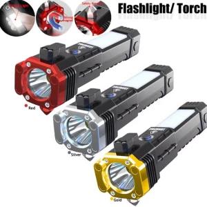 Generic Multifunctional LED Flashlight with Safety Hammer