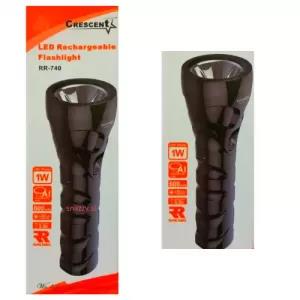 Rechargeable Torchlight -black- 1W -cresecent