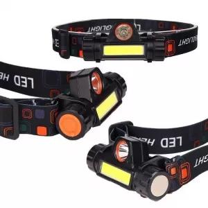 Black New USB Rechargeable Headlight Powerful XPE+COB Headla