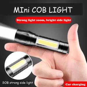 Mini USB Rechargable Flashlight COB LED Flashlight Portable