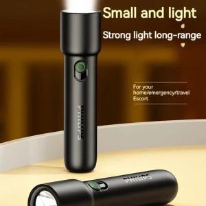 Philips New Portable Flashlight Torch Rechargeable LED