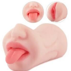 2 in 1 Realistic Mouth Teeth and Tongue Pocket Pussy