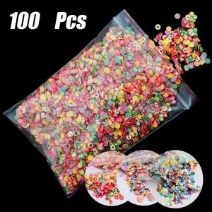 100pcs Slime Additives Fruit Slices For Nail Art Charm