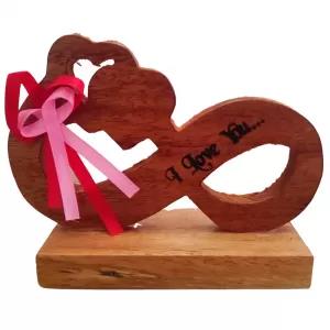 Brown Wooden Infinity Heart Blank For Engraving Gifts For He