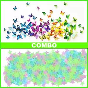 Combo of 200 Pieces Light Emitting Stars + 60 Pieces 3D Butt