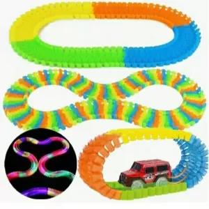 Glow Racing Track Car Set Led Light Track Car Flexible